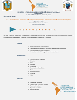 C O N V O C A T O R I A - Congreso Internacional de Investigaci&oacute;n e