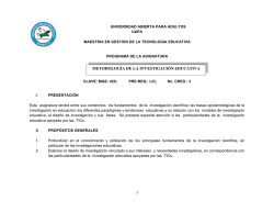Metodolog&iacute;a de la Investigaci&oacute;n Educativa.