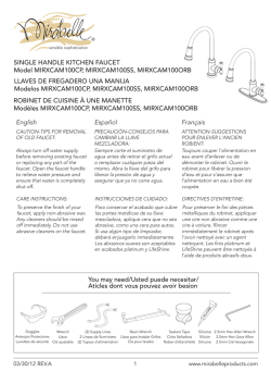 SINGLE HANDLE KITCHEN FAUCET Model MIRXCAM100CP