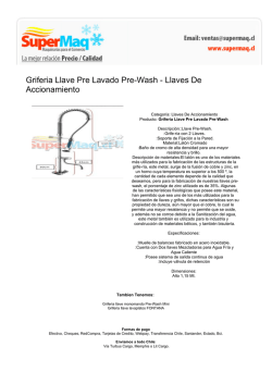 Griferia Llave Pre Lavado Pre-Wash
