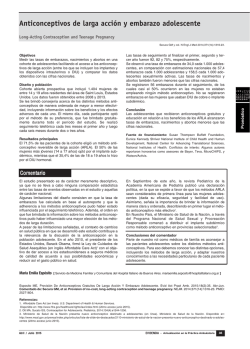 Anticonceptivos de larga acci&oacute;n y embarazo