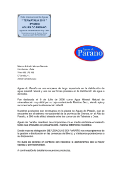 Aguas do Para&ntilde;o es una empresa de larga trayectoria en la