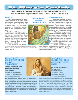 IMMACULATE CONCEPTION OF THE BLESSED VIRGIN MARY