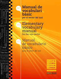 Manual de vocabulari b&agrave;sic per al sector del taxi