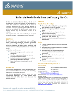 Taller de Revisi&oacute;n de Base de Datos y Qa-Qc
