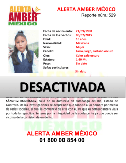 alerta amber m&eacute;xico alerta amber m&eacute;xico 01 800 00 854 00