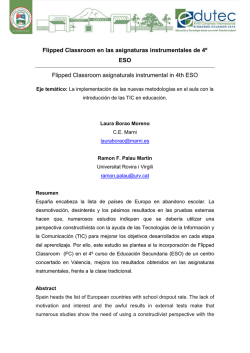 Flipped Classroom en las asignaturas instrumentales de 4&ordm;