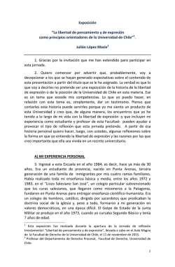 Juli&aacute;n L&oacute;pez - La libertad de pensamiento y de expresi&oacute;n como