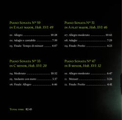 Piano Sonata N&ordm; 59 in E flat major, Hob. XVI: 49