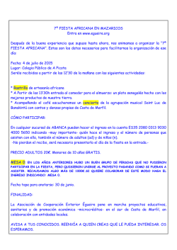 7&ordf; FIESTA AFRICANA EN MAZARICOS Entra en www.egueire.org