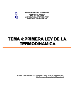TEMA 4: PRIMERA LEY DE LA TERMODIN&Aacute;MICA TERMODIN&Aacute;MICA.