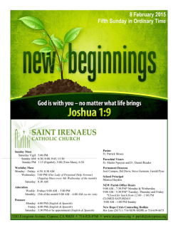 11 January 2015 - Saint Irenaeus Catholic Church