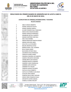 primer examen - Universidad Polit&eacute;cnica del Estado de Guerrero