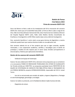 Bolet&iacute;n de Prensa 4 de febrero 2015 Firma de convenio ISSSTE