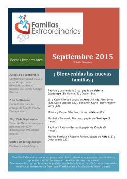 Boletin Familias Extraordinarias SEPTIEMBRE 2015