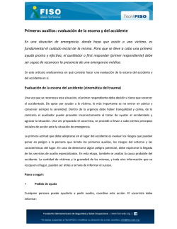 Primeros auxilios: evaluaci&oacute;n de la escena y del accidente