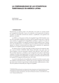 la comparabilidad de las estad&iacute;sticas territoriales en am&eacute;rica