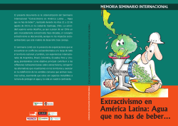 Extractivismo en Am&eacute;rica Latina: Agua que no has de beber