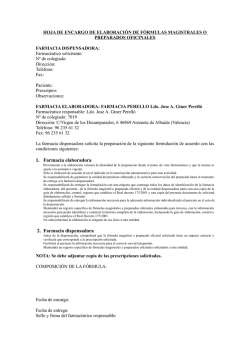 Solicitud de f&oacute;rmula magistral