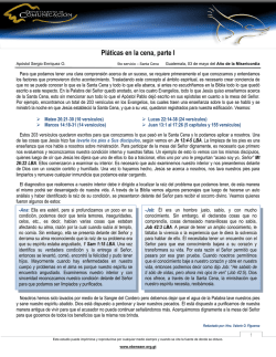 Pl&aacute;ticas en la cena, parte I - Ministerios Ebenezer Guatemala