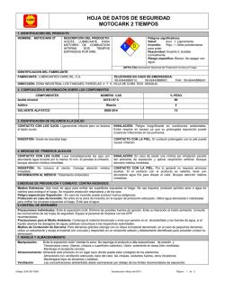 HOJA DE DATOS DE SEGURIDAD MOTOCARK 2 TIEMPOS