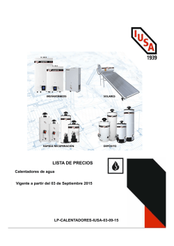 Lista de Precios Calentadores
