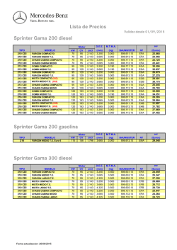 Lista de precios Sprinter