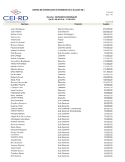 Nombre Posici&oacute;n Sueldo Jean Rodriguez Director - CEI-RD