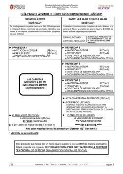 GU&Iacute;A PARA EL ARMADO DE CARPETAS SEG&Uacute;N SU MONTO