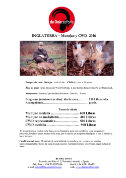 INGLATERRA Muntjac y CWD 2016