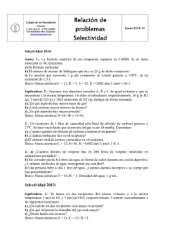 problemas selectividad qu&iacute;mica tema repaso