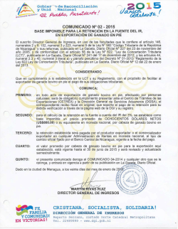 Comunicado 02-2015 - Direcci&oacute;n General de Ingresos DGI