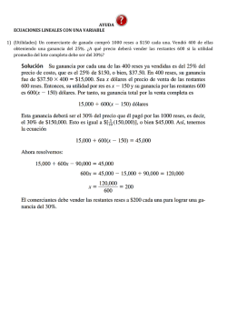 AYUDA ECUACIONES LINEALES CON UNA VARIABLE 1