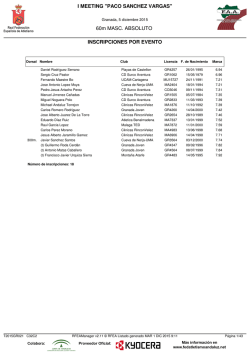 I MEETING "PACO SANCHEZ VARGAS" 60m MASC. ABSOLUTO
