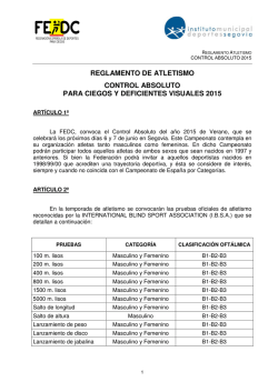 reglamento de atletismo control absoluto para ciegos y deficientes