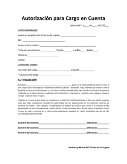 Autorizaci&oacute;n cargo autom&aacute;tico
