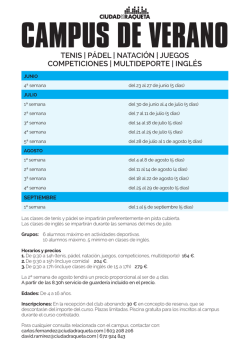 CAMPUS DE VERANO - Ciudad de la Raqueta