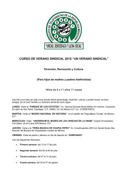 Itinerario de Curso de Verano 2015
