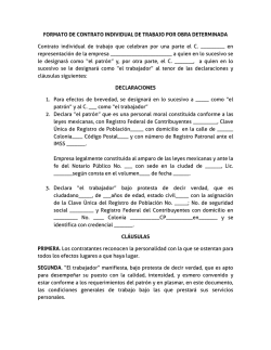 FORMATO DE CONTRATO INDIVIDUAL DE TRABAJO POR OBRA