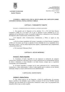 ORDENANZA FISCAL REGULADORA DEL IMPUESTO SOBRE