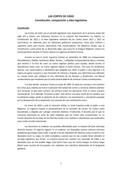 LAS CORTES DE C&Aacute;DIZ Constituci&oacute;n, composici&oacute;n y obra legislativa