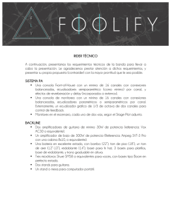 RIDER T&Eacute;CNICO A continuaci&oacute;n, presentamos los requerimientos