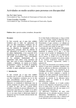 Actividades en medio acu&aacute;tico para personas con discapacidad