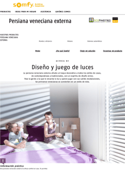 Persiana veneciana externa Dise&ntilde;o y juego de luces