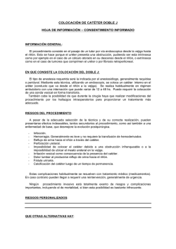 COLOCACI&Oacute;N DE CAT&Eacute;TER DOBLE J HOJA DE