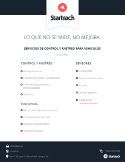 SERVICIOS DE CONTROL Y RASTREO PARA VEH&Iacute;CULOS