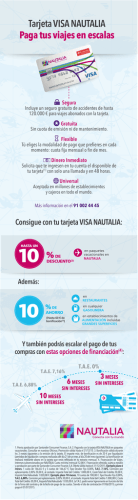 Tarjeta VISA NAUTALIA Paga tus viajes en escalas