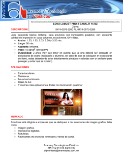 DESCRIPCION Lona traslucida blanca brillante, para anuncios con