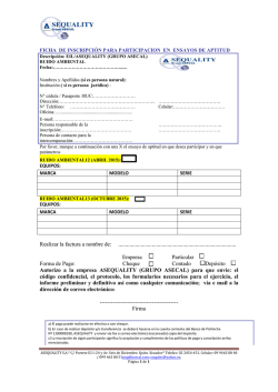 Formulario de Inscripci&oacute;n RUIDO AMBIENTAL