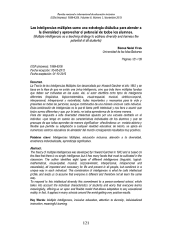 Las inteligencias m&uacute;ltiples como una estrategia did&aacute;ctica para